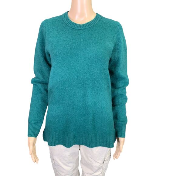 J Crew Womens Sweater Wool Blend Pullover Tunic Long Sleeves Forest Green Small - Picture 2 of 9